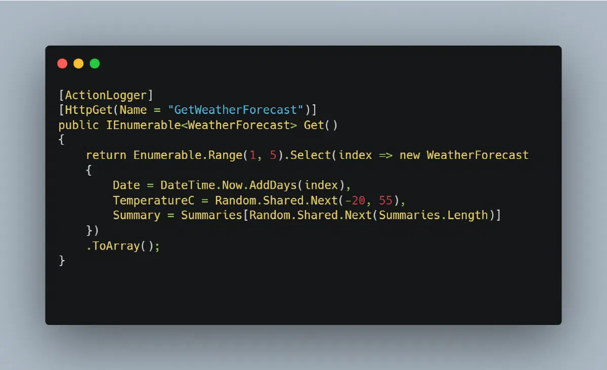 Web Api logging attribute